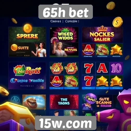 Variedade de jogos disponíveis na plataforma 65h bet